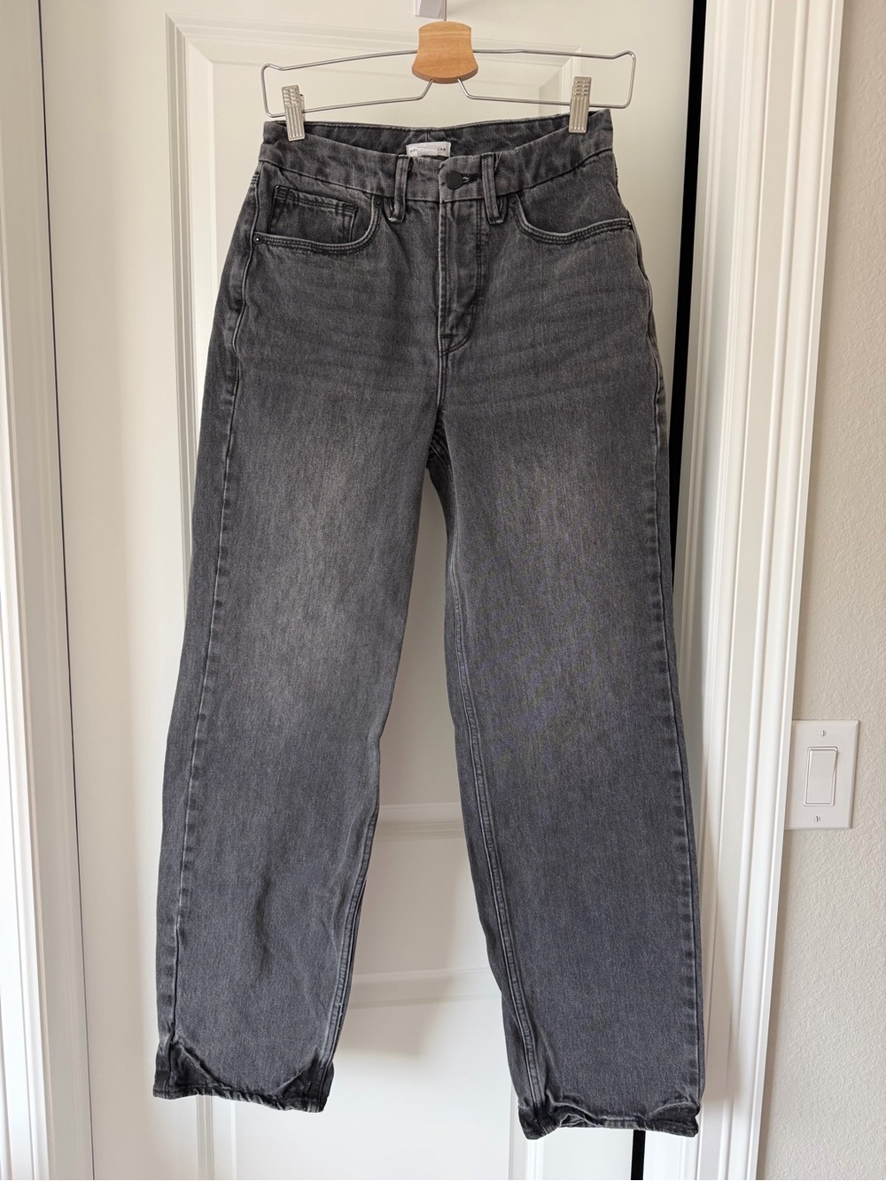 Good American Charcoal 90s Baggy Wide Leg Jeans